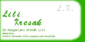 lili kresak business card