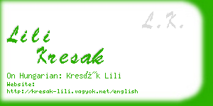 lili kresak business card